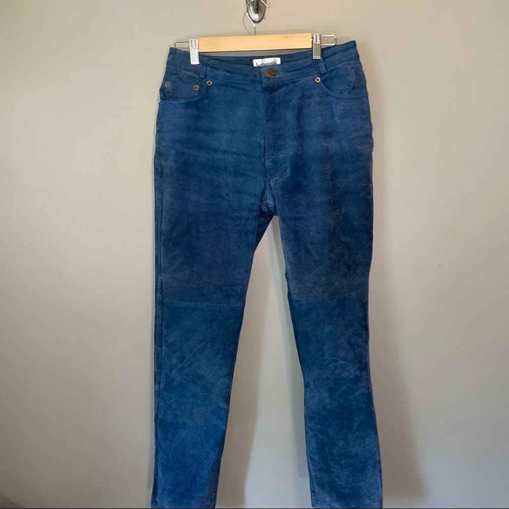 Vintage Blue Suede Pants